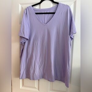 Amazon Essentials Women's Lavender V-Neck Top